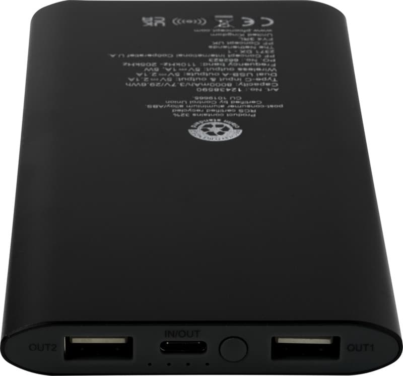 Juice 8000 mAh Type-C recycled aluminium wireless power bank 28