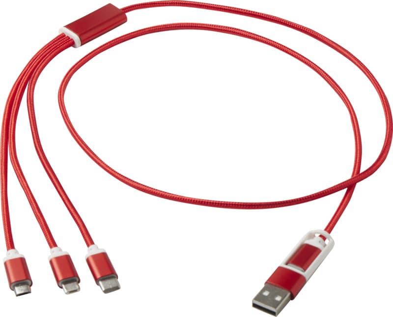 Versatile 5-1 recycled aluminium charging cable 1
