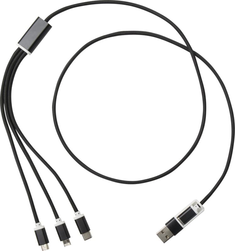 Versatile 5-1 recycled aluminium charging cable 20