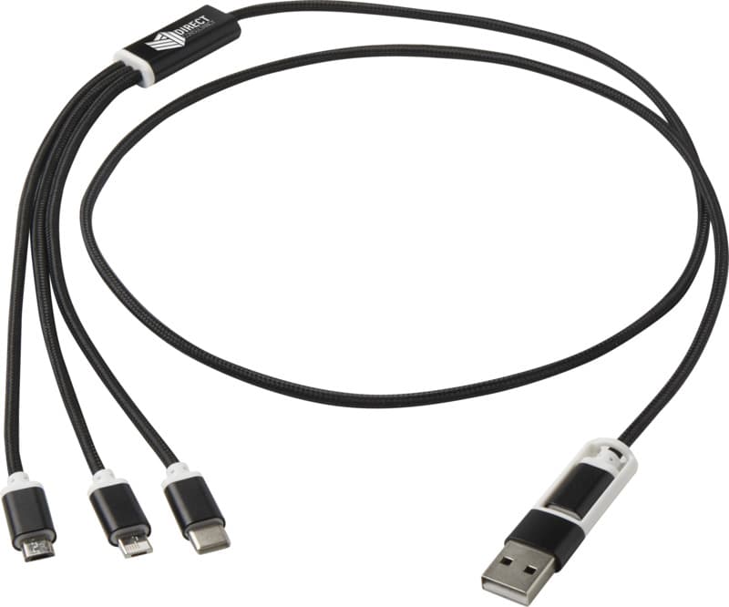 Versatile 5-1 recycled aluminium charging cable 24