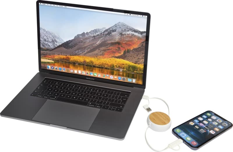 Chechia 5-in-1 recycled plastic 100 cm retractable data sync and 45W fast charge cable 6