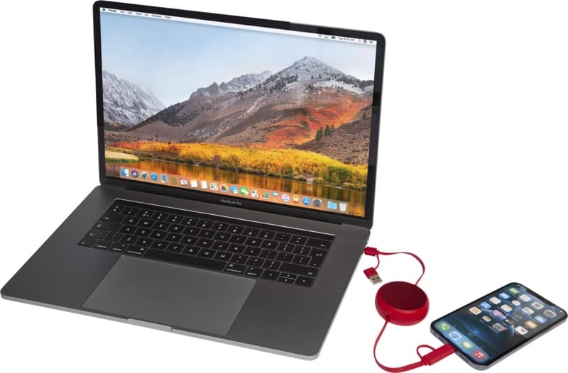 Alasia 5-in-1 100 cm recycled plastic and aluminium retractable data sync and 45W fast charge cable 6