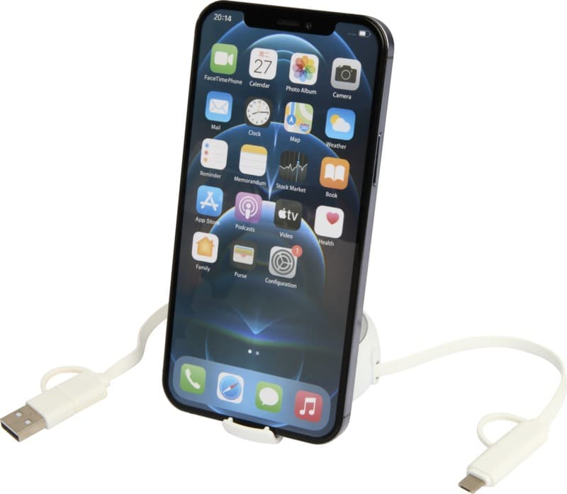 Alasia 5-in-1 100 cm recycled plastic and aluminium retractable data sync and 45W fast charge cable 21