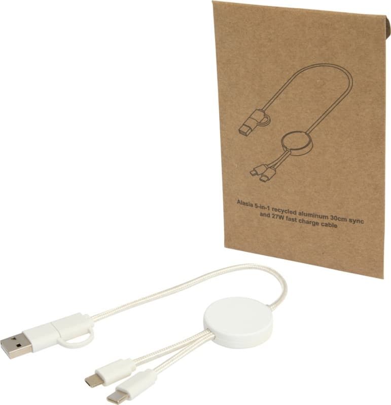 Citala 5-in-1 recycled plastic 30 cm data sync and 27W fast charge cable 1