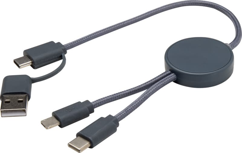 Citala 5-in-1 recycled plastic 30 cm data sync and 27W fast charge cable 21