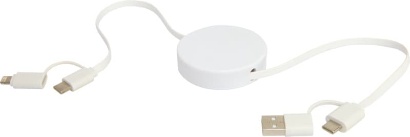 Citala 5-in-1 recycled plastic 90 cm retractable data sync and 40W fast charge cable 5