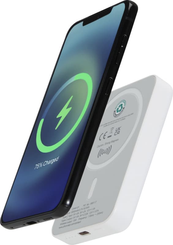 Acrab 5000 mAh 15W magnetic wireless power bank with 20W PD - made from recycled plastic 1