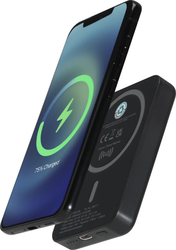 Acrab 5000 mAh 15W magnetic wireless power bank with 20W PD - made from recycled plastic 9