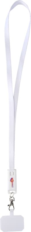 Franz recycled plastic smartphone lanyard with built-in data sync and 65W fast charge 5-in-1 cable 6