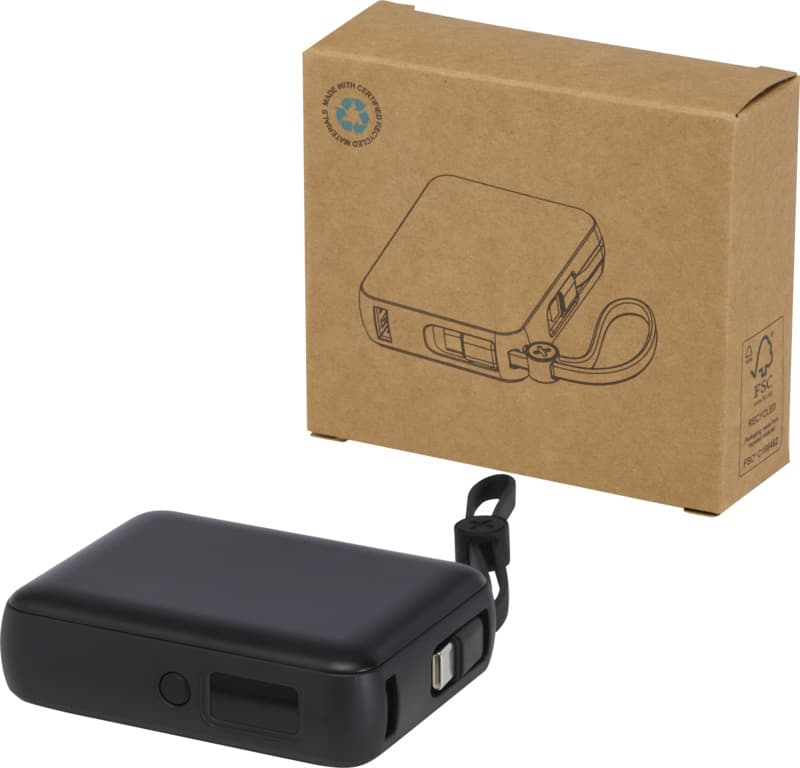 Acrux 10.000 mAh 35W tablet power bank with built in Type-C cable - made from recycled plastic 9