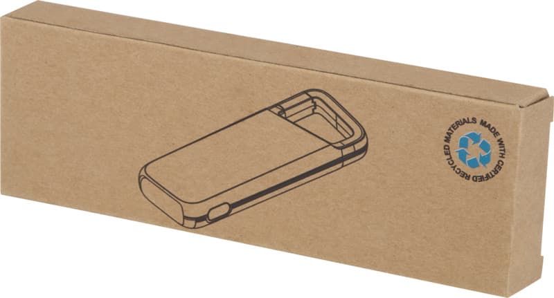 Alkes 5000 mAh 12W recycled plastic water resistant power bank with carabiner 7