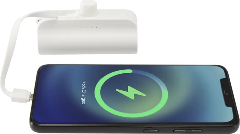 Alnair 5000 mAh 10W recycled plastic Type-C power bank with built-in flip stand and 2-in-1 cable 5