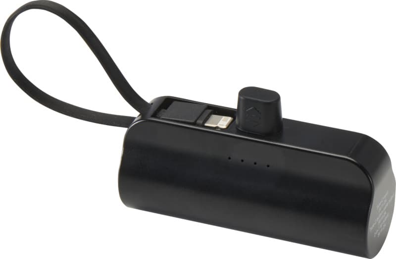 Alnair 5000 mAh 10W recycled plastic Type-C power bank with built-in flip stand and 2-in-1 cable 11