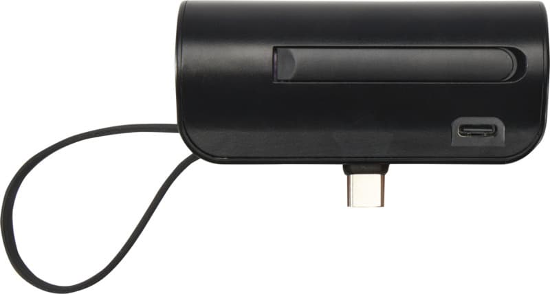 Alnair 5000 mAh 10W recycled plastic Type-C power bank with built-in flip stand and 2-in-1 cable 14