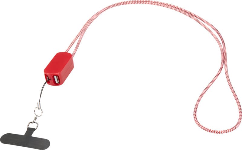 Anser recycled plastic smartphone lanyard with 27W 5-in-1 built-in cable 8