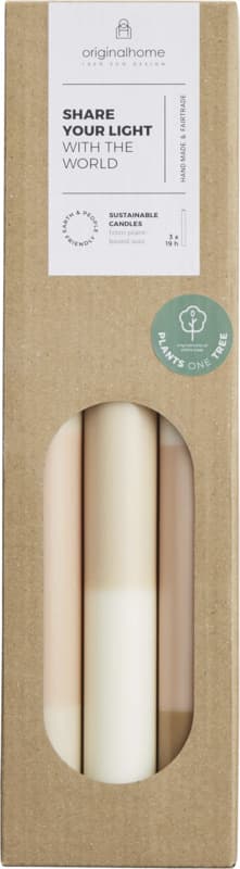 Originalhome layered limestone candles - set of 3 3