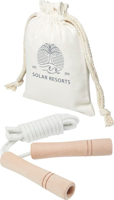 Denise wooden skipping rope in cotton pouch 6
