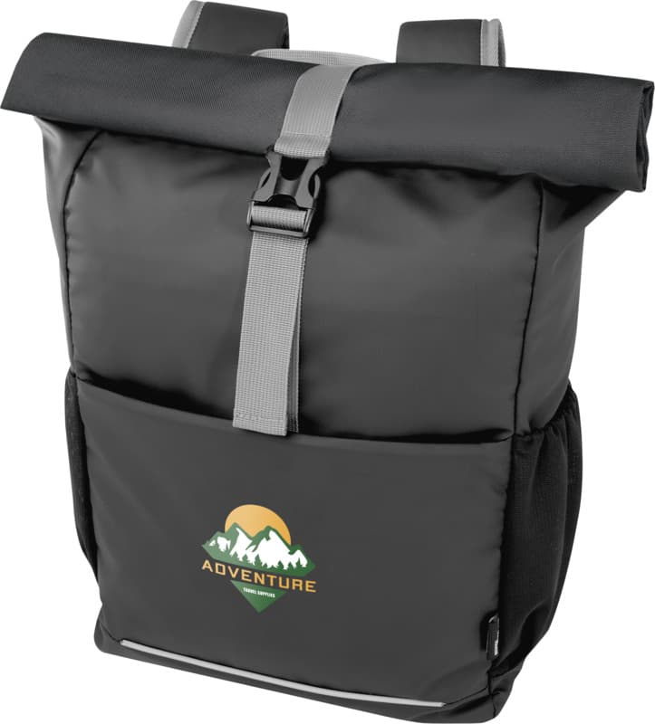 Aqua 15" GRS recycled water resistant roll-top bike bag 20L 8