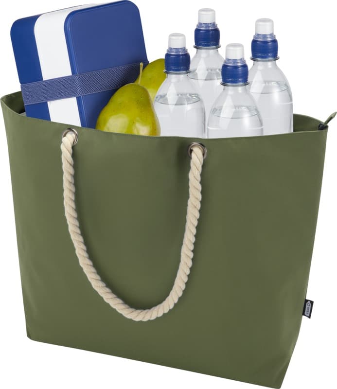 Panama GRS recycled beach cooler tote bag with cord handles 23L 26