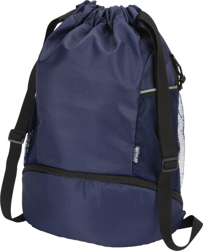 Nomad GRS recycled sports drawstring bag with bottom compartment 18L 8