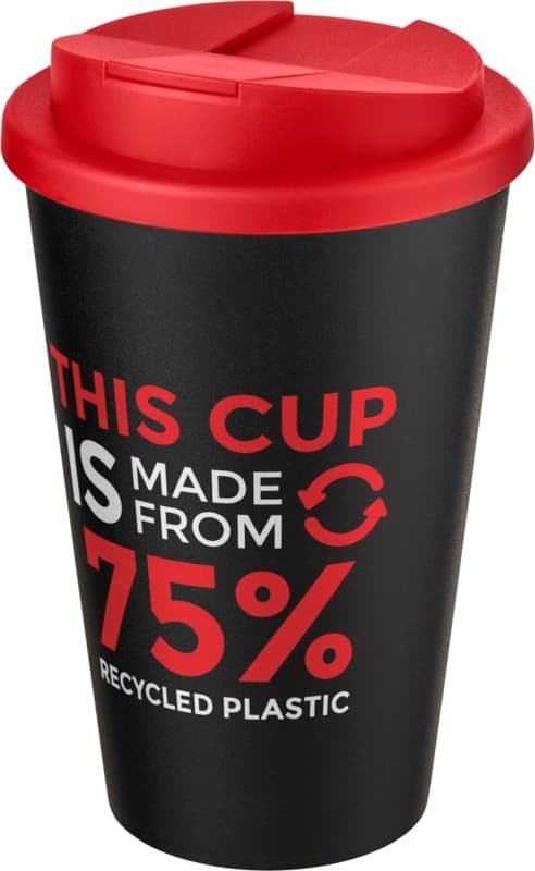 Americano® Eco 350 ml recycled tumbler with spill-proof lid 65