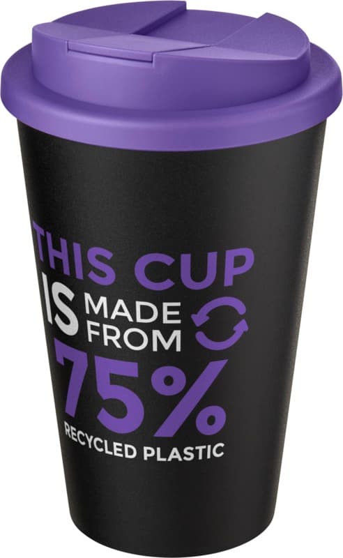 Americano® Eco 350 ml recycled tumbler with spill-proof lid 80