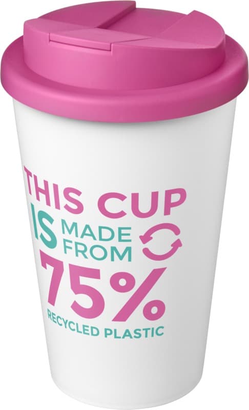 Americano® Eco 350 ml recycled tumbler with spill-proof lid 90