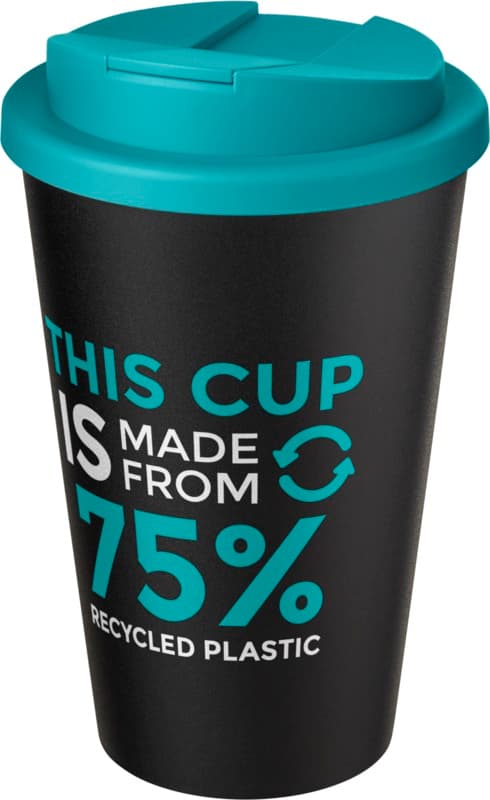 Americano® Eco 350 ml recycled tumbler with spill-proof lid 95