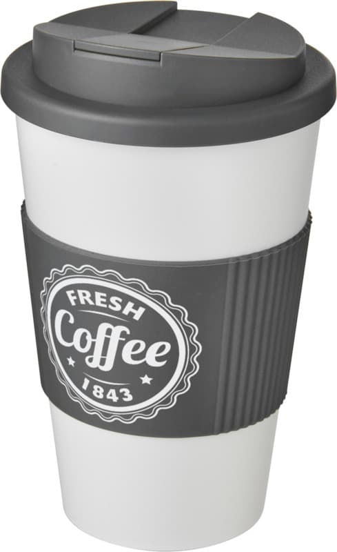 Americano® 350 ml tumbler with grip & spill-proof lid 45