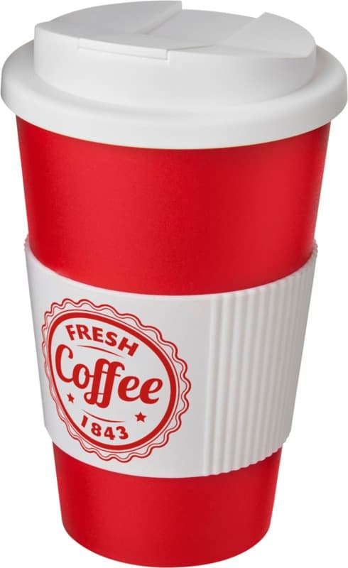Americano® 350 ml tumbler with grip & spill-proof lid 65