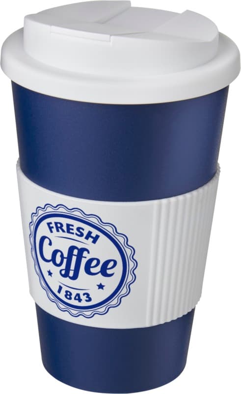 Americano® 350 ml tumbler with grip & spill-proof lid 75