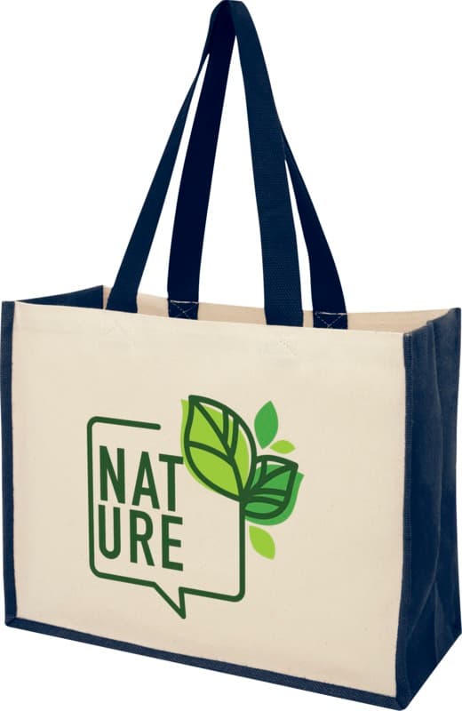 Varai 320 g/m² canvas and jute shopping tote bag 23L 17