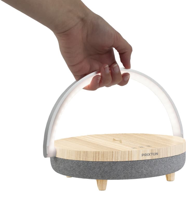 Prixton 4-in-1 10W Bluetooth® speaker with LED light and wireless charging base 11