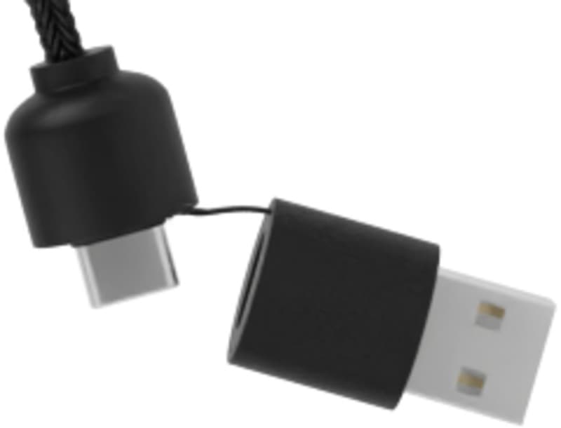 SCX.design C37 40W 5-in-1 rPET light-up logo charging cable with round wooden casing 6