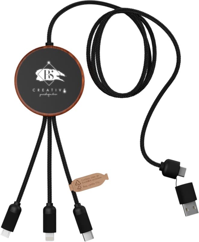 SCX.design C40 5-in-1 rPET light-up logo charging cable and 10W charging pad 8