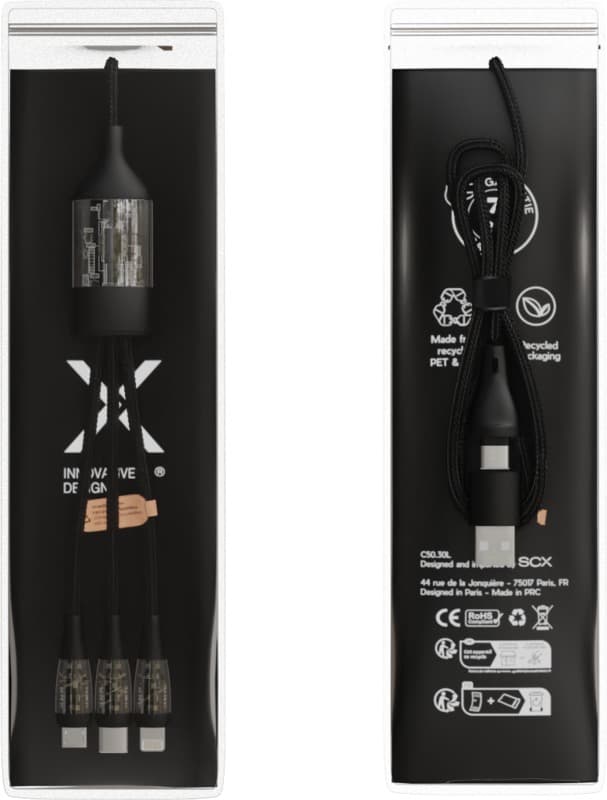 SCX.design C50 5-in-1 fast charging 100W/5A cable with digital display 7