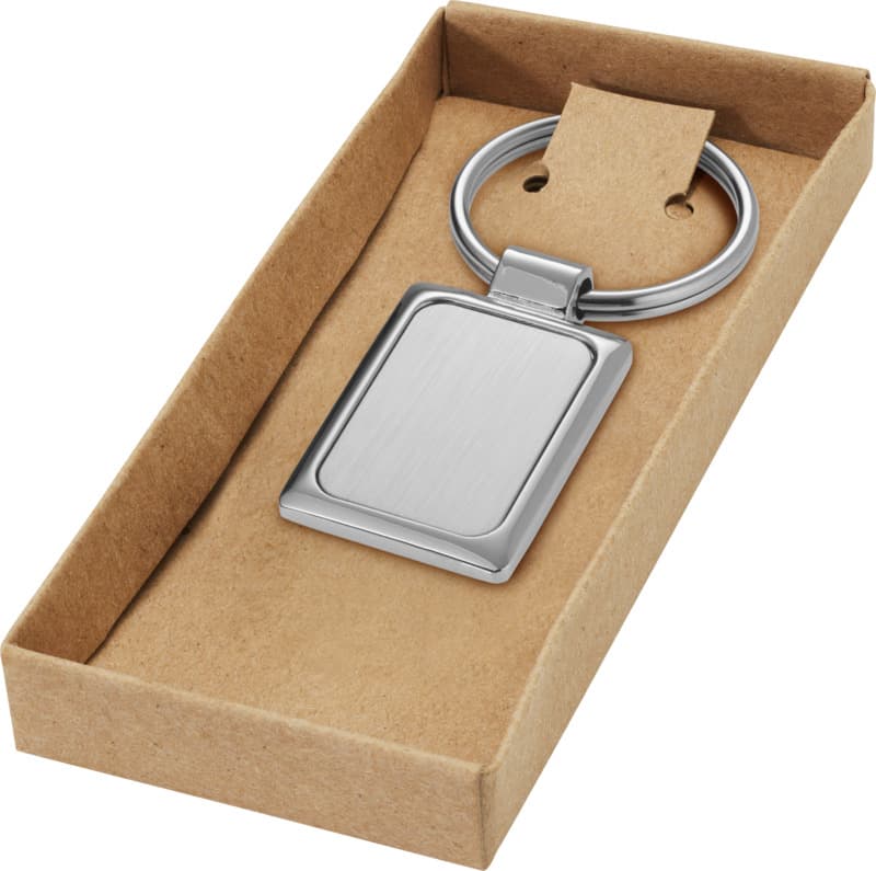Sergio rectangular metal keychain 1
