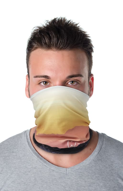 Zoya RPET sublimation multi-scarf with hems and fleece layer