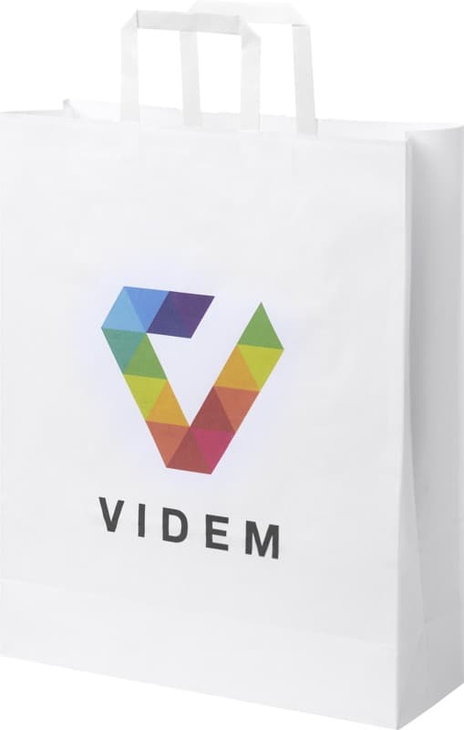 Kraft 80-90 g/m2 paper bag with flat handles - 32 x 12 x 40 cm 1