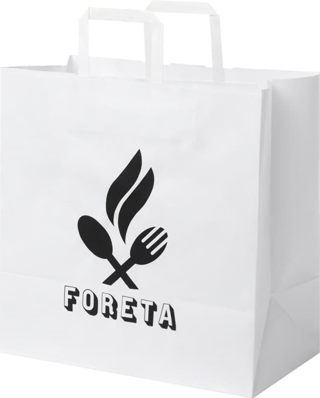 Kraft 80-90 g/m2 paper bag with flat handles - 34 x 20 x 35 cm 1
