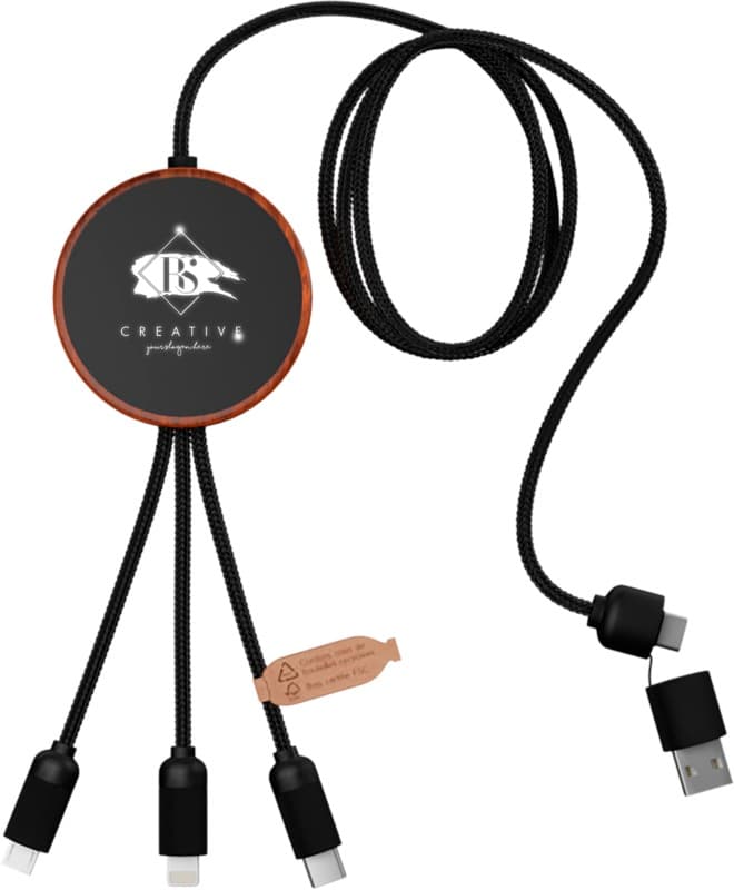 SCX.design C40 5-in-1 rPET light-up logo charging cable and 10W charging pad 8