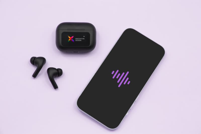 SCX.design E26 ANC earbuds with interactive touchscreen charging case 13