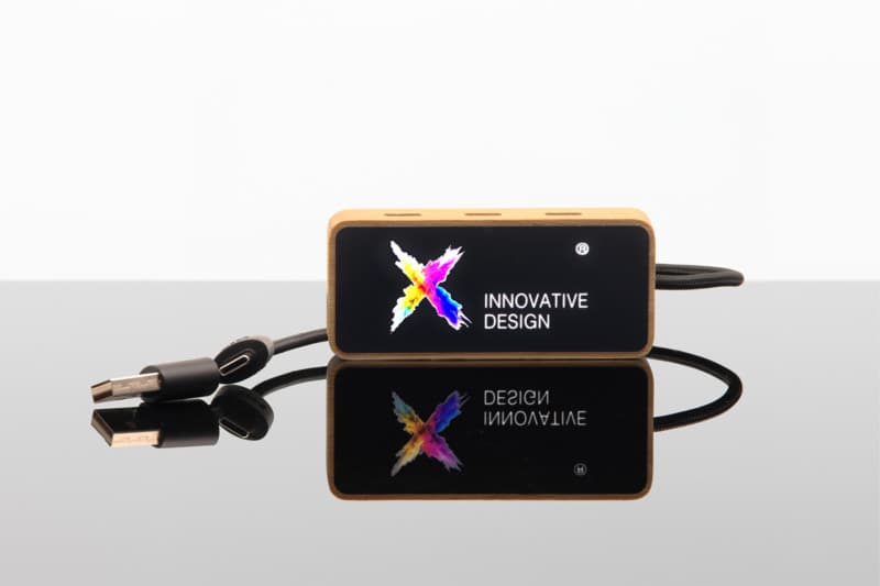 SCX.design H21 8-in-1 wooden USB hub with dual input and 6 ports 5