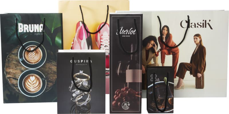 Handmade 170 g/m2 integra paper bag with plastic cord handles - 45 x 10 x 35 cm 15