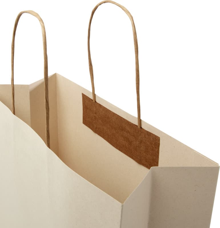 Agricultural waste 150 g/m2 paper bag with twisted handles - 31 x 12 x 31 cm 6