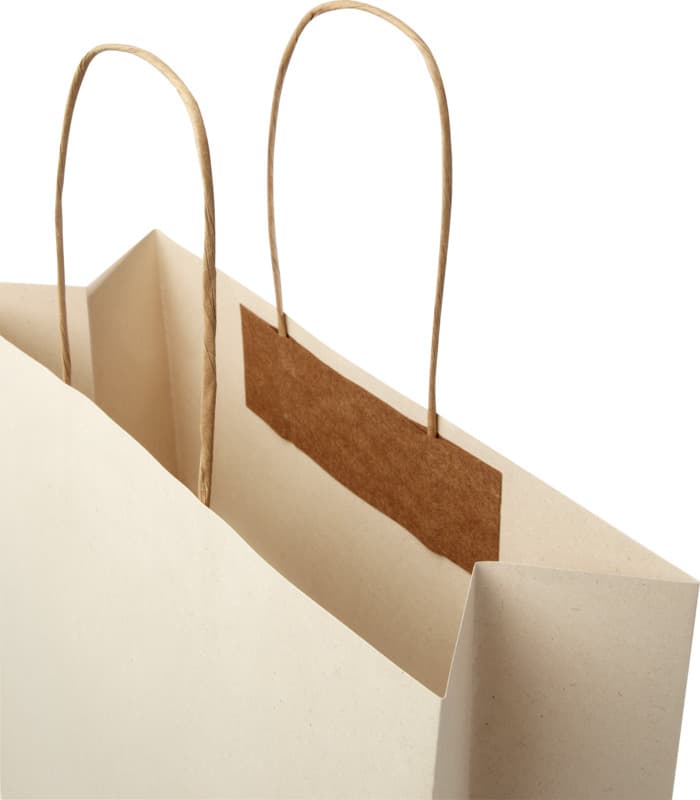 Agricultural waste 150 g/m2 paper bag with twisted handles - 31 x 12 x 41 cm 6