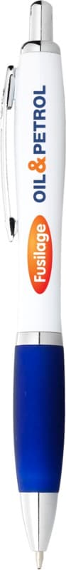 Nash ballpoint pen with white barrel and coloured grip (black ink) 4