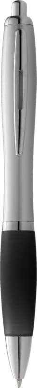 Nash ballpoint pen silver barrel and coloured grip (blue ink) 2