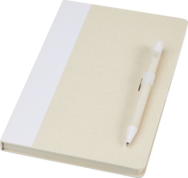 Dairy Dream A5 size reference recycled milk cartons notebook and ballpoint pen set