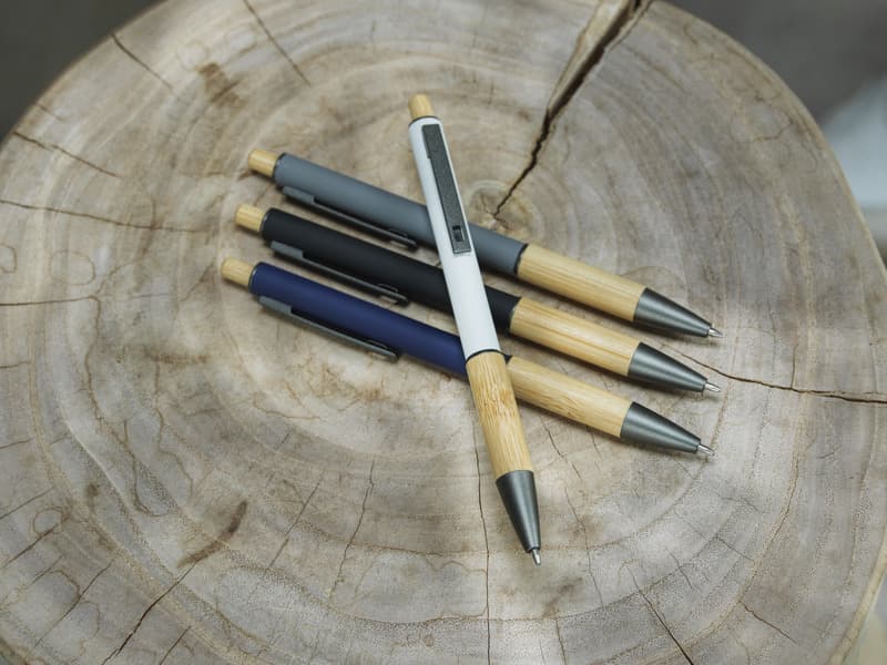 Darius recycled aluminium ballpoint pen (blue ink) 3